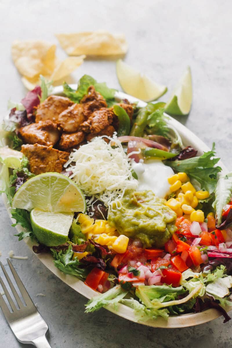 side image of mexican chicken salad