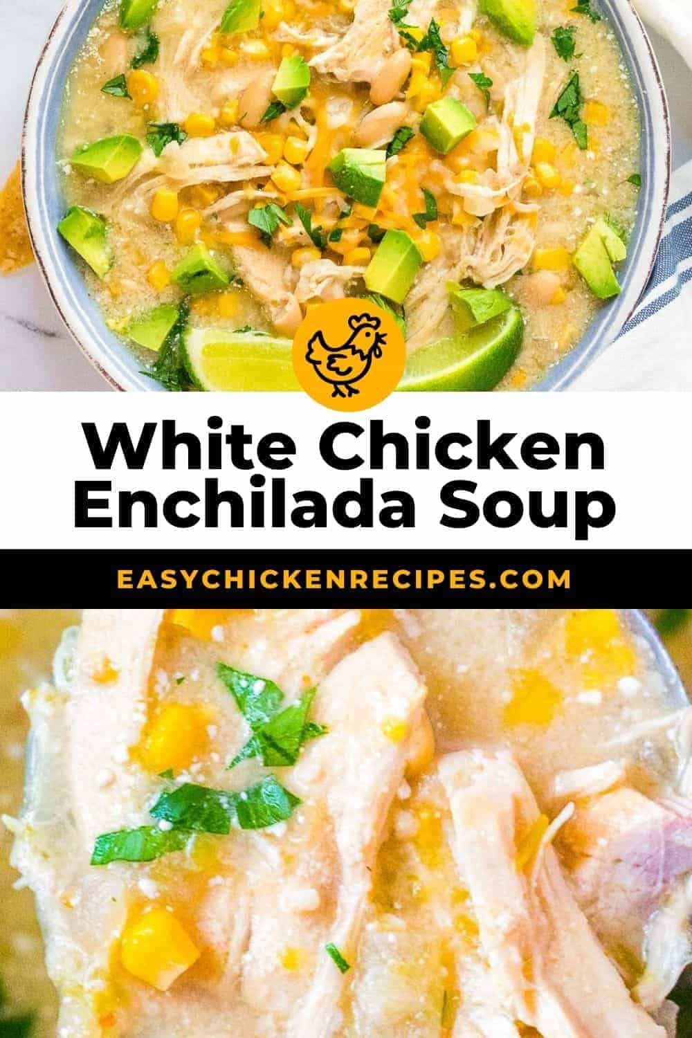 Crockpot White Chicken Enchilada Soup - Easy Chicken Recipes