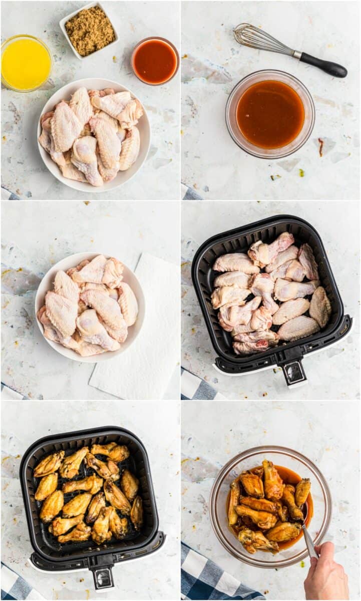 step by step photos of how to make air fryer buffalo chicken wings