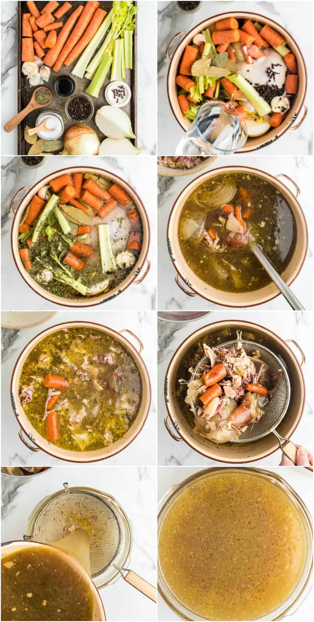 how to make homemade chicken broth step by step photos