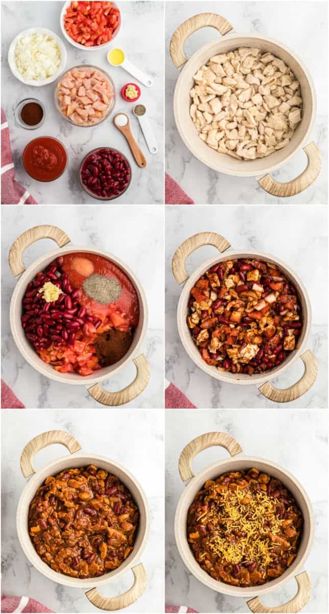 step by step photos of how to make chicken chili
