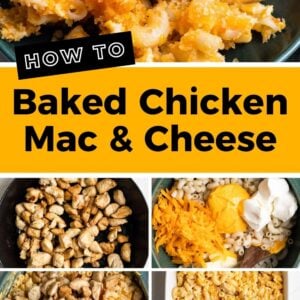 baked chicken mac and cheese pinterest collage