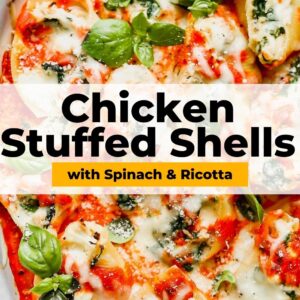 chicken stuffed shells with spinach pinterest