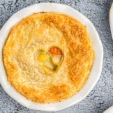 instant pot chicken pot pie with puff pastry crust