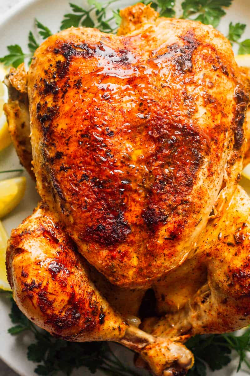 up close image of instant pot whole chicken