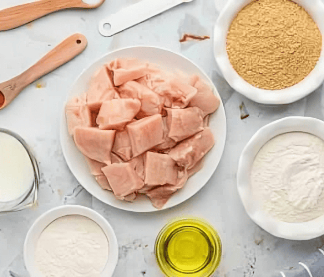 ingredients for air fryer chicken nuggets.