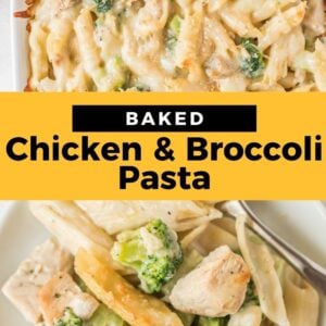 chicken and broccoli pasta bake pinterest collage