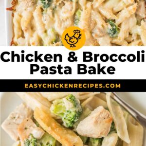 chicken and broccoli pasta bake pinterest collage