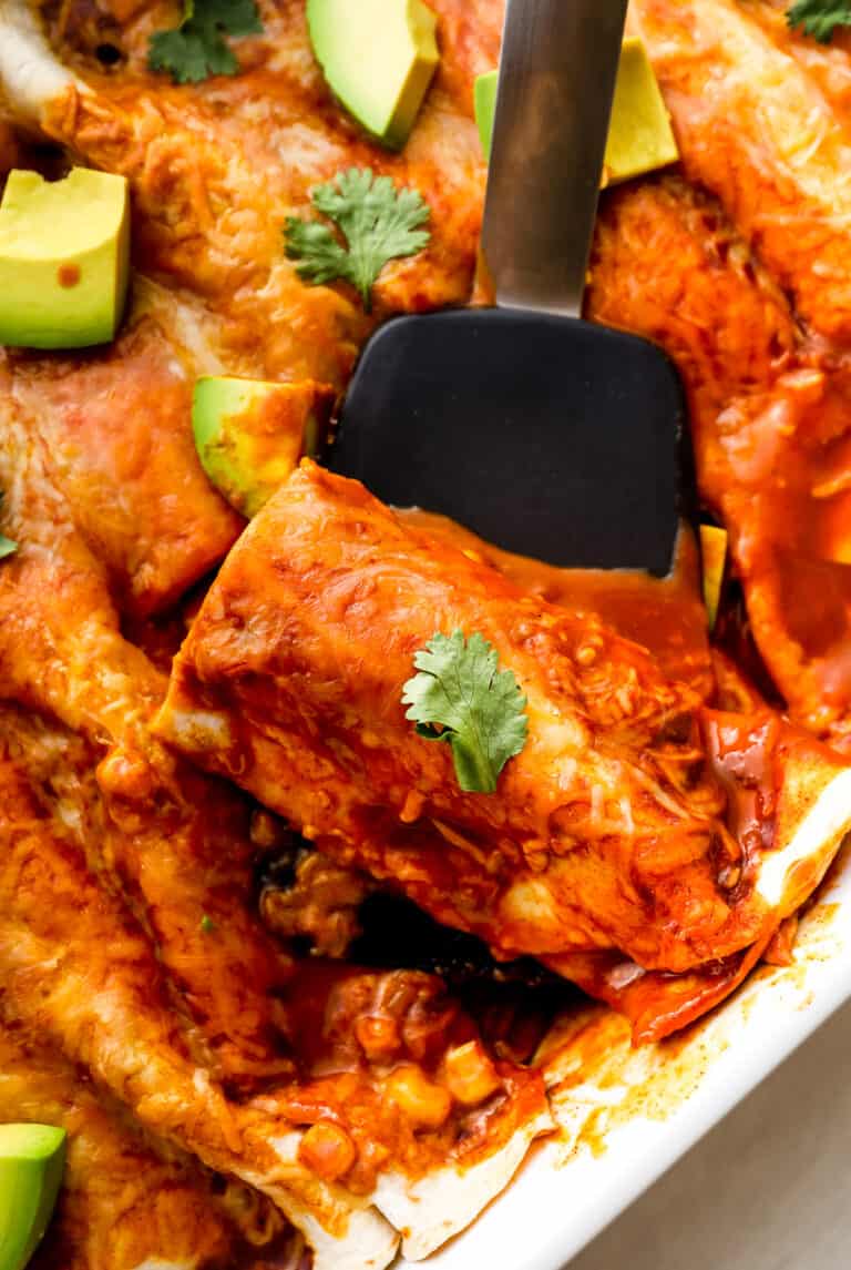 Homemade Chicken Enchiladas (Red Sauce) - Easy Chicken Recipes