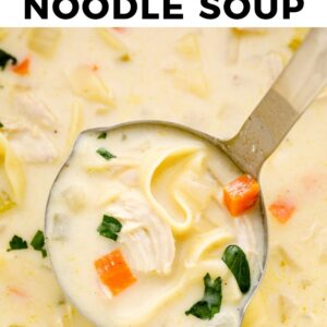 creamy chicken noodle soup pinterest collage