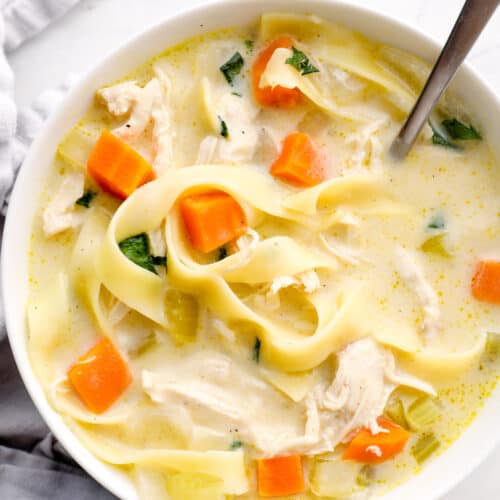 Easy Creamy Chicken Noodle Soup • Salt & Lavender