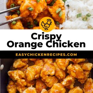 crispy orange chicken pinterest collage