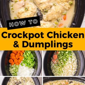 crockpot chicken and dumplings pinterest collage