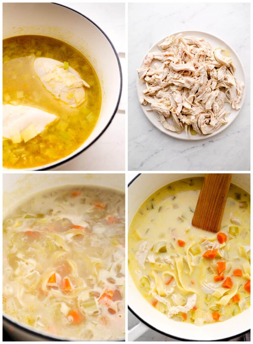 step by step photos of how to make creamy chicken noodle soup