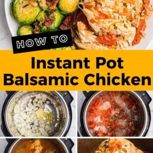 instant pot balsamic chicken pinterest collage