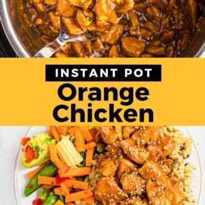 instant pot orange chicken pinterest collage