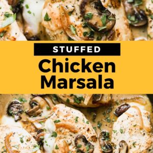 stuffed chicken marsala pinterest collage