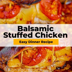 balsamic stuffed chicken pinterest collage