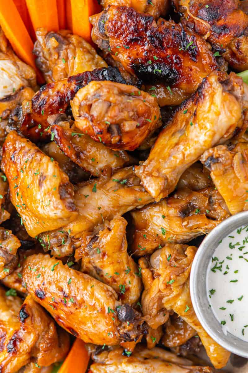 crockpot bourbon wings with ranch