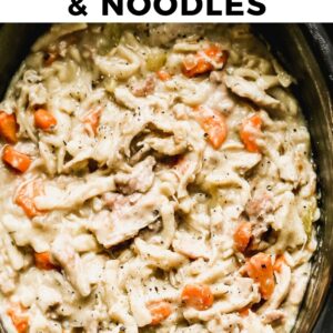 crockpot chicken and noodles pinterest collage