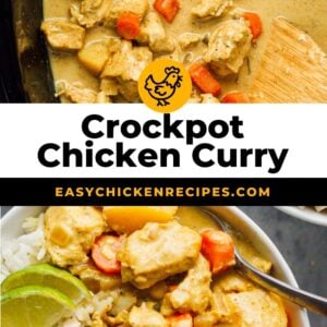 crockpot chicken curry pinterest collage