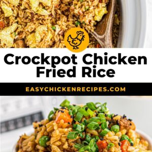 crockpot chicken fried rice pinterest collage