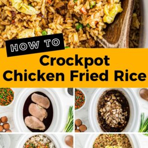 crockpot chicken fried rice pinterest collage