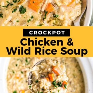 chicken wild rice soup pinterest collage