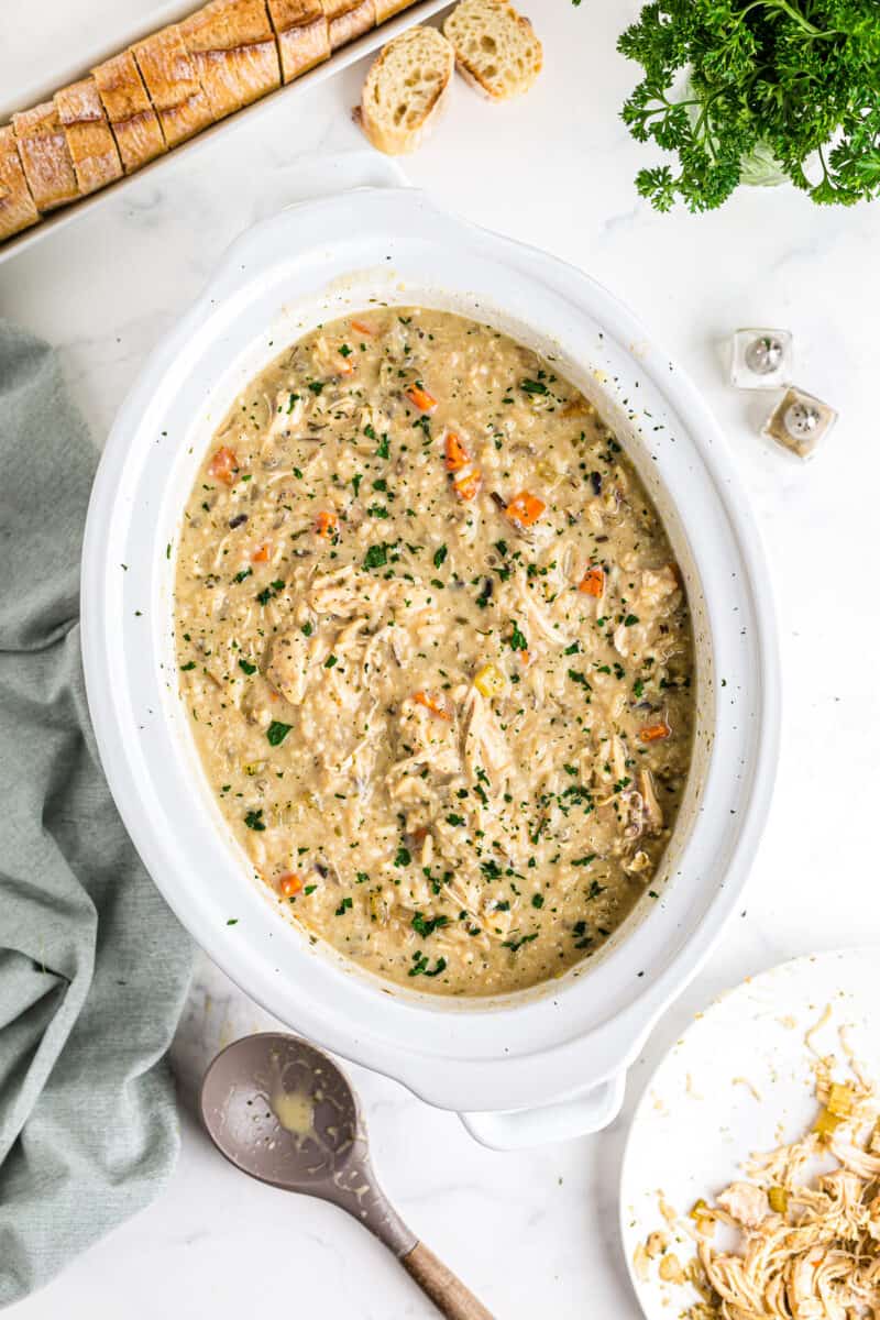slow cooker chicken wild rice soup