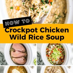 chicken wild rice soup pinterest collage