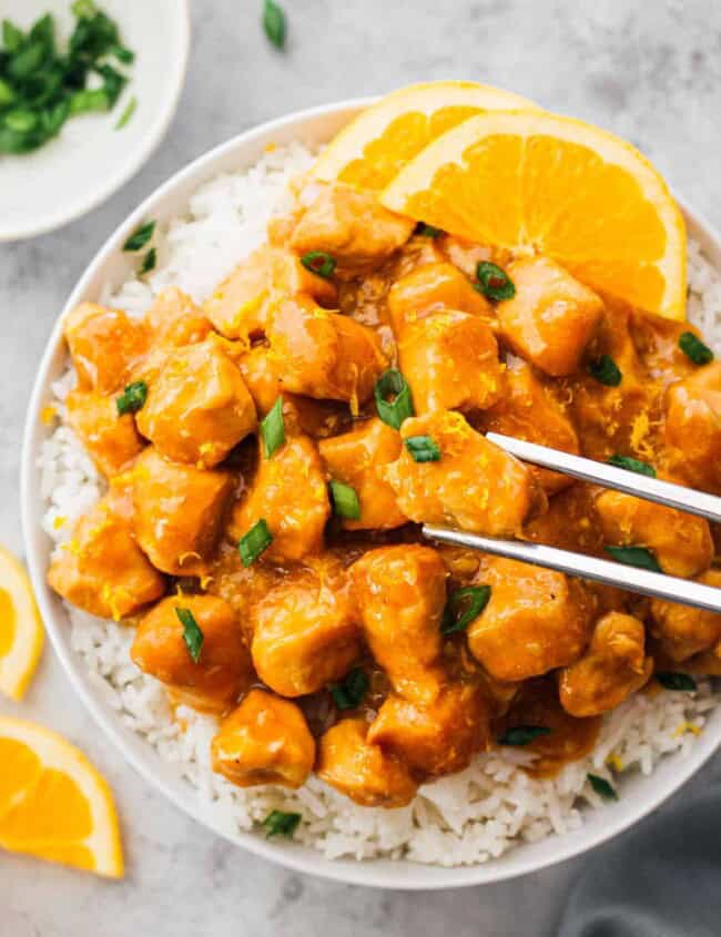 crockpot orange chicken over rice