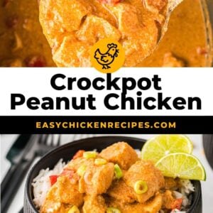 crockpot peanut chicken pinterest collage