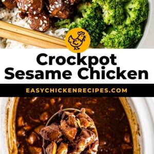 crockpot sesame chicken pinterest collage