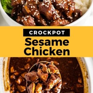 crockpot sesame chicken pinterest collage