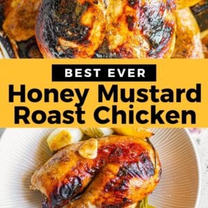 honey mustard roast chicken pinterest collage