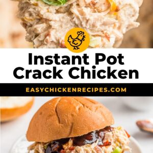 instant pot crack chicken pinterest collage