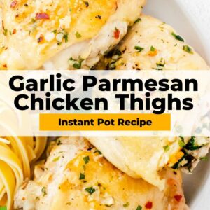 instant pot garlic parmesan chicken thighs pinterest collage