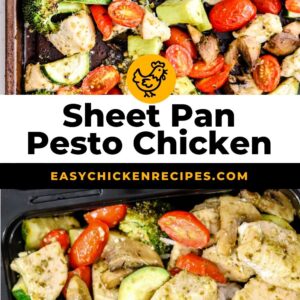 sheet pan pesto chicken pinterest collage