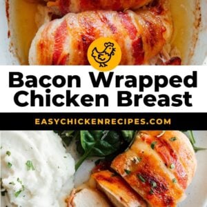 bacon wrapped chicken pinterest collage