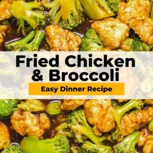 fried beef and broccoli pinterest collage