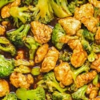 fried beef and broccoli recipe in skillet