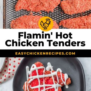 air fryer flamin' hot chicken tenders pinterest collage