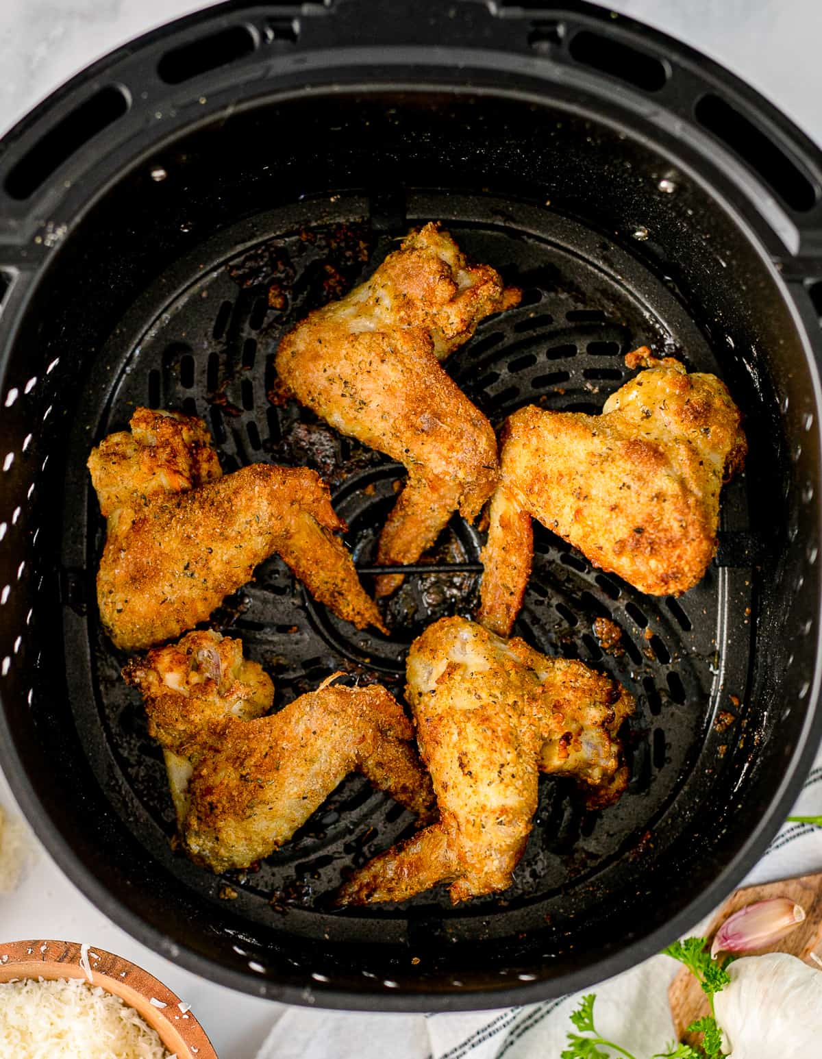 air fryer garlic parmesan wings