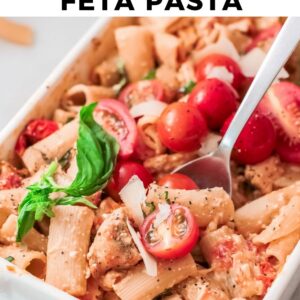 baked chicken feta pasta pinterest collage