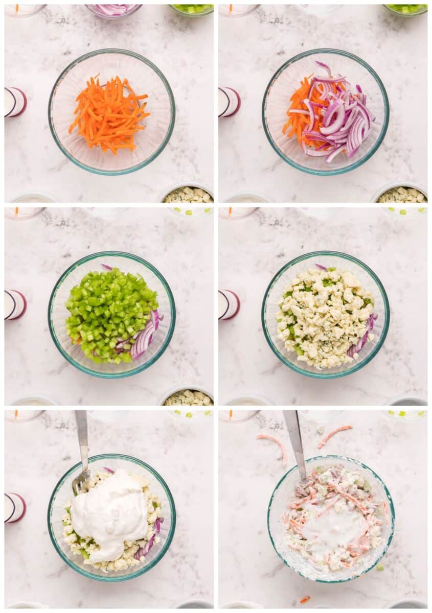 how to make bleu cheese slaw for buffalo chicken sliders