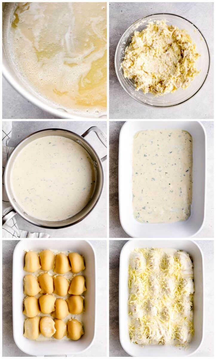 step by step photos of how to make chicken alfredo stuffed shells
