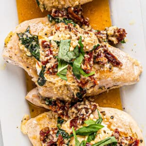 chicken bryan on cutting board