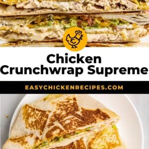 chicken crunchwrap supreme pinterest collage