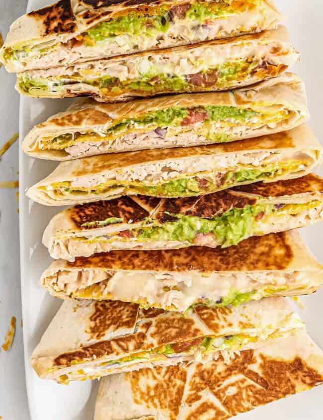 chicken crunchwrap supremes on platter