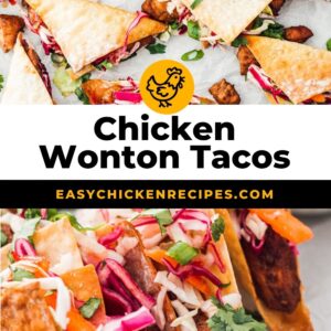 chicken wonton tacos pinterest collage